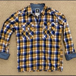 G Star Raw Size XL Plaid Shirt